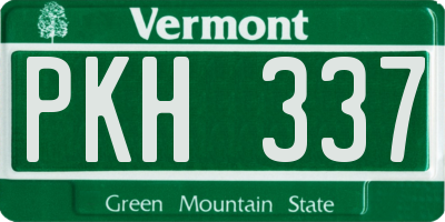 VT license plate PKH337