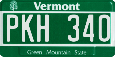 VT license plate PKH340