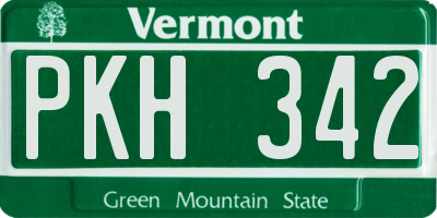VT license plate PKH342