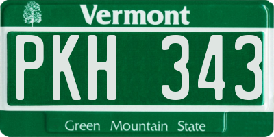 VT license plate PKH343