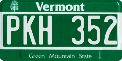 VT license plate PKH352