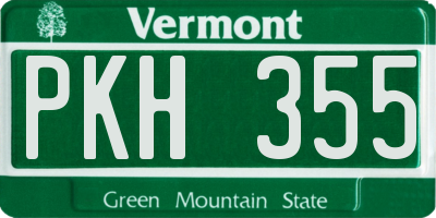 VT license plate PKH355