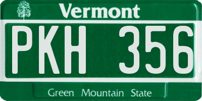 VT license plate PKH356