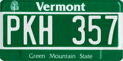 VT license plate PKH357