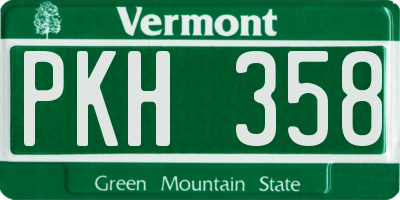 VT license plate PKH358