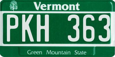 VT license plate PKH363