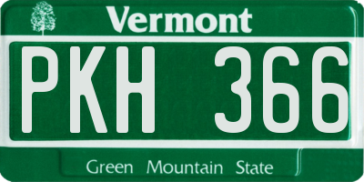 VT license plate PKH366