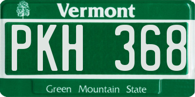 VT license plate PKH368