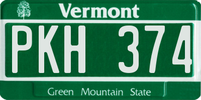 VT license plate PKH374