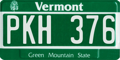 VT license plate PKH376