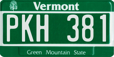 VT license plate PKH381