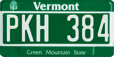 VT license plate PKH384