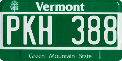 VT license plate PKH388