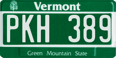 VT license plate PKH389