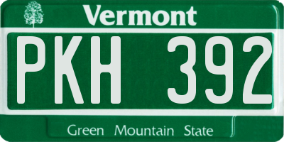 VT license plate PKH392