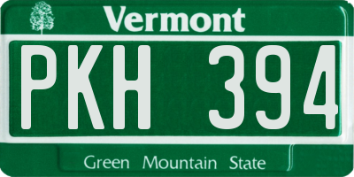 VT license plate PKH394