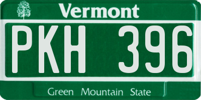 VT license plate PKH396