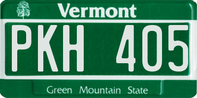 VT license plate PKH405