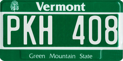 VT license plate PKH408