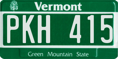 VT license plate PKH415