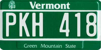 VT license plate PKH418