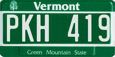 VT license plate PKH419