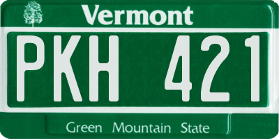 VT license plate PKH421