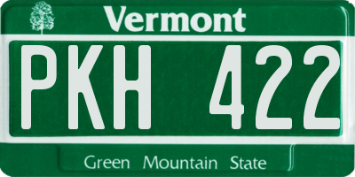 VT license plate PKH422