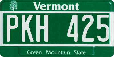 VT license plate PKH425