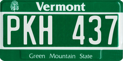 VT license plate PKH437