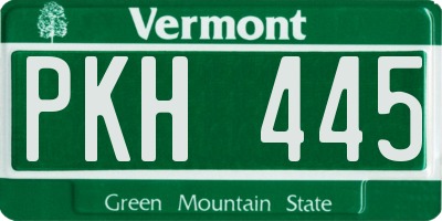 VT license plate PKH445