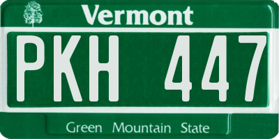 VT license plate PKH447