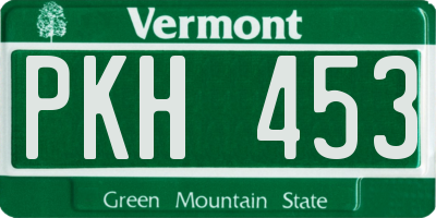 VT license plate PKH453