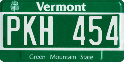VT license plate PKH454