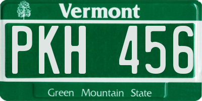 VT license plate PKH456