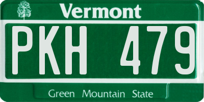 VT license plate PKH479