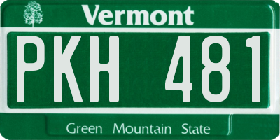 VT license plate PKH481