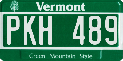 VT license plate PKH489