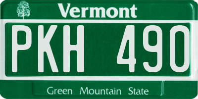 VT license plate PKH490