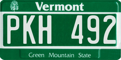 VT license plate PKH492