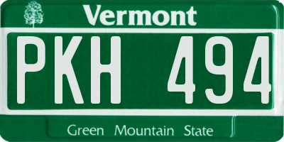VT license plate PKH494