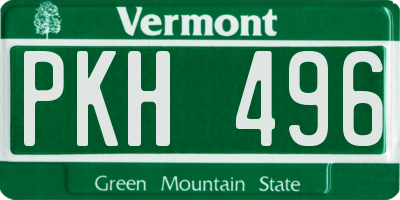 VT license plate PKH496