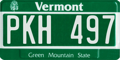 VT license plate PKH497