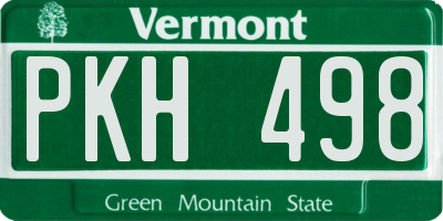 VT license plate PKH498