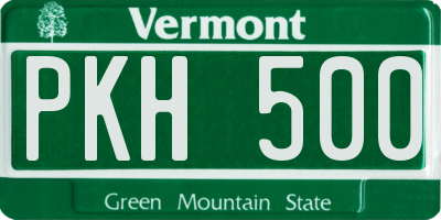 VT license plate PKH500