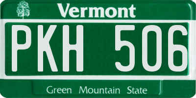 VT license plate PKH506