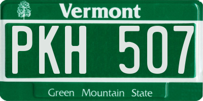 VT license plate PKH507