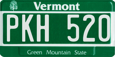 VT license plate PKH520