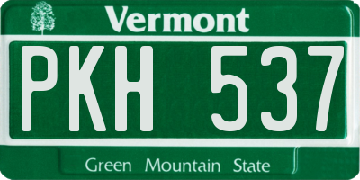 VT license plate PKH537