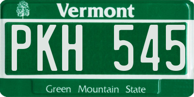 VT license plate PKH545